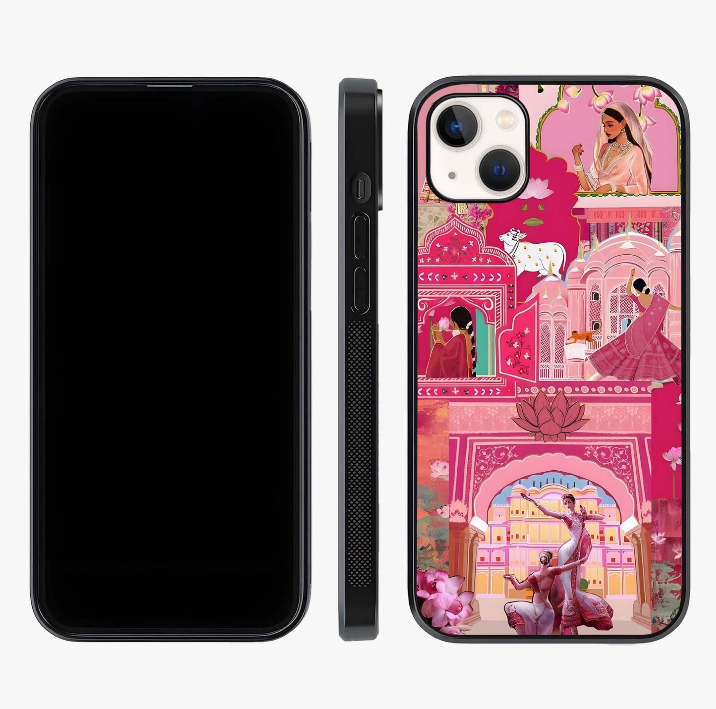 Pink Palace Muse Glass Case displayed upright for full design visibility and premium finish.