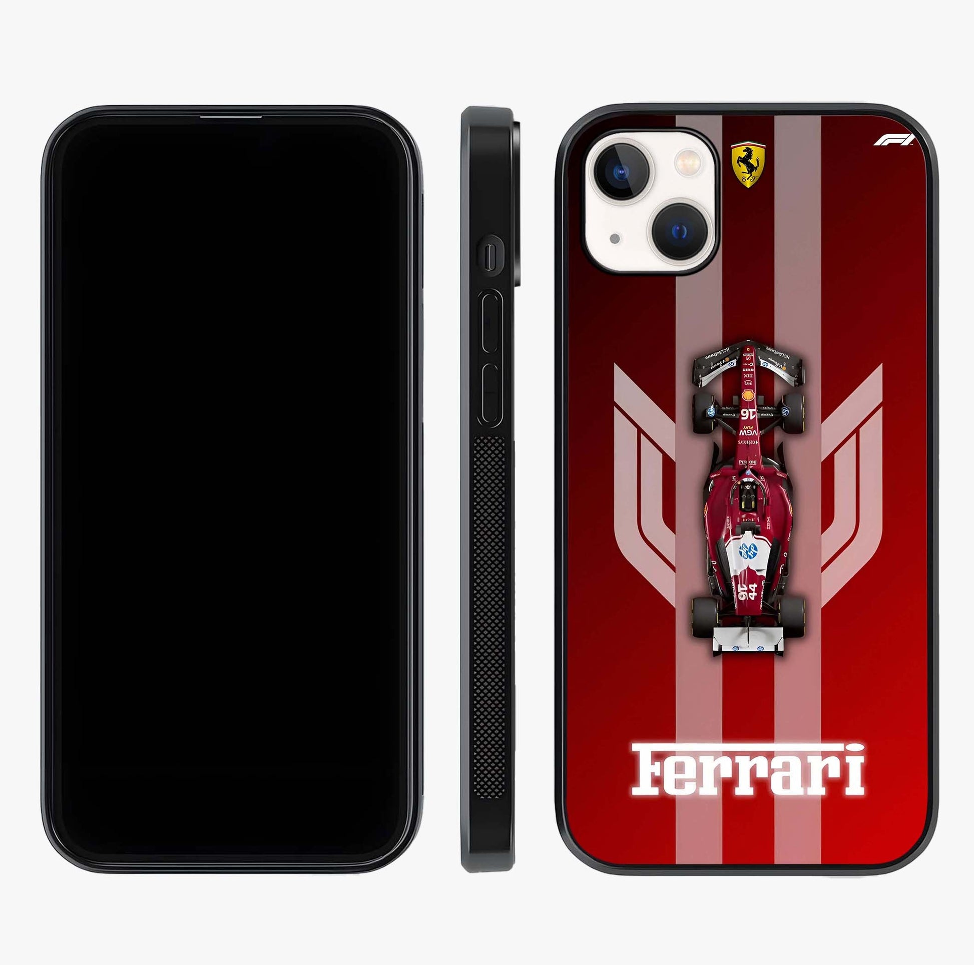 Red Ferrari F1 Vertical Glass Case displayed upright for full design visibility and premium finish.