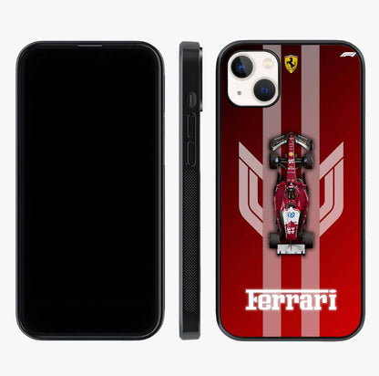 Red Ferrari F1 Vertical Glass Case displayed upright for full design visibility and premium finish.