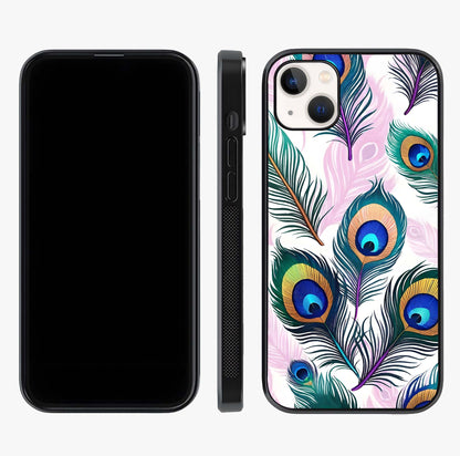 Royal Peacock Feathers Glass Case displayed upright for full design visibility and premium finish.