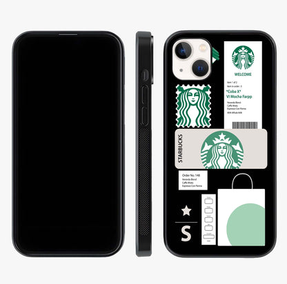 Starbucks Mocha Glass Case displayed upright for full design visibility and premium finish.
