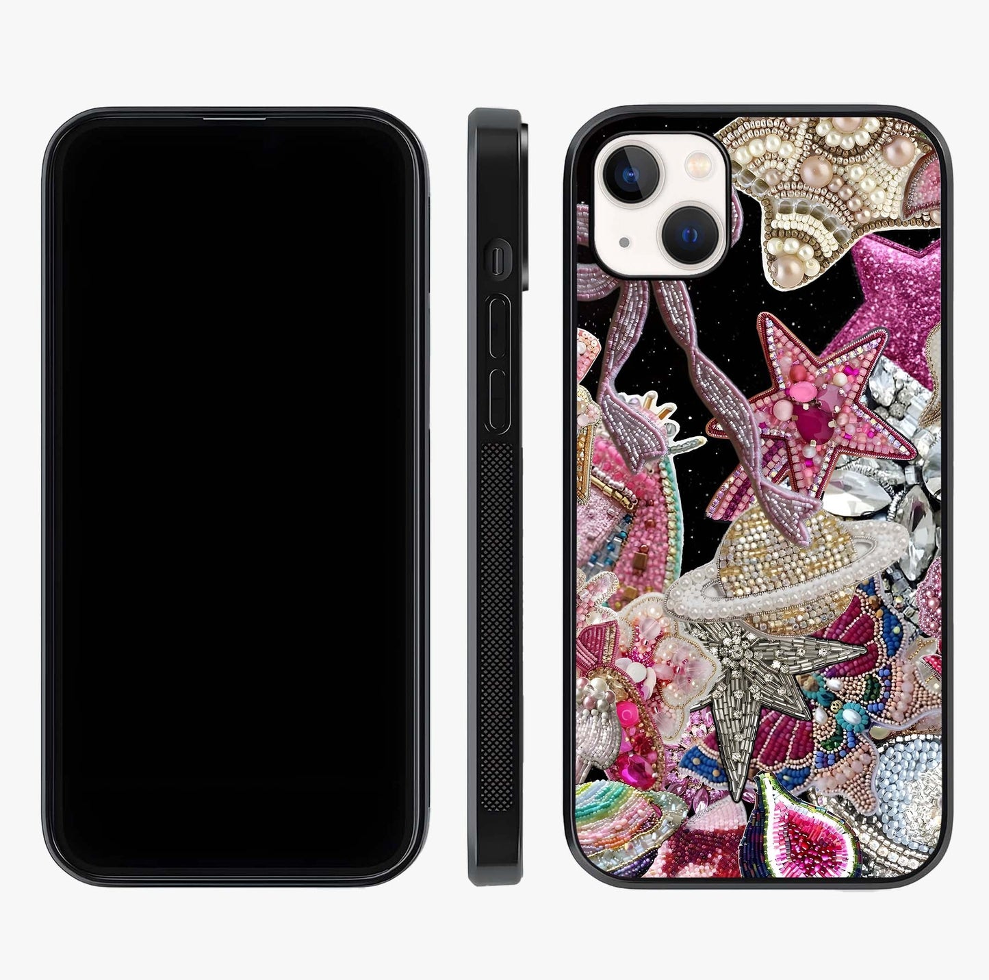 Starlit Jewel Dream Glass Case displayed upright for full design visibility and premium finish.