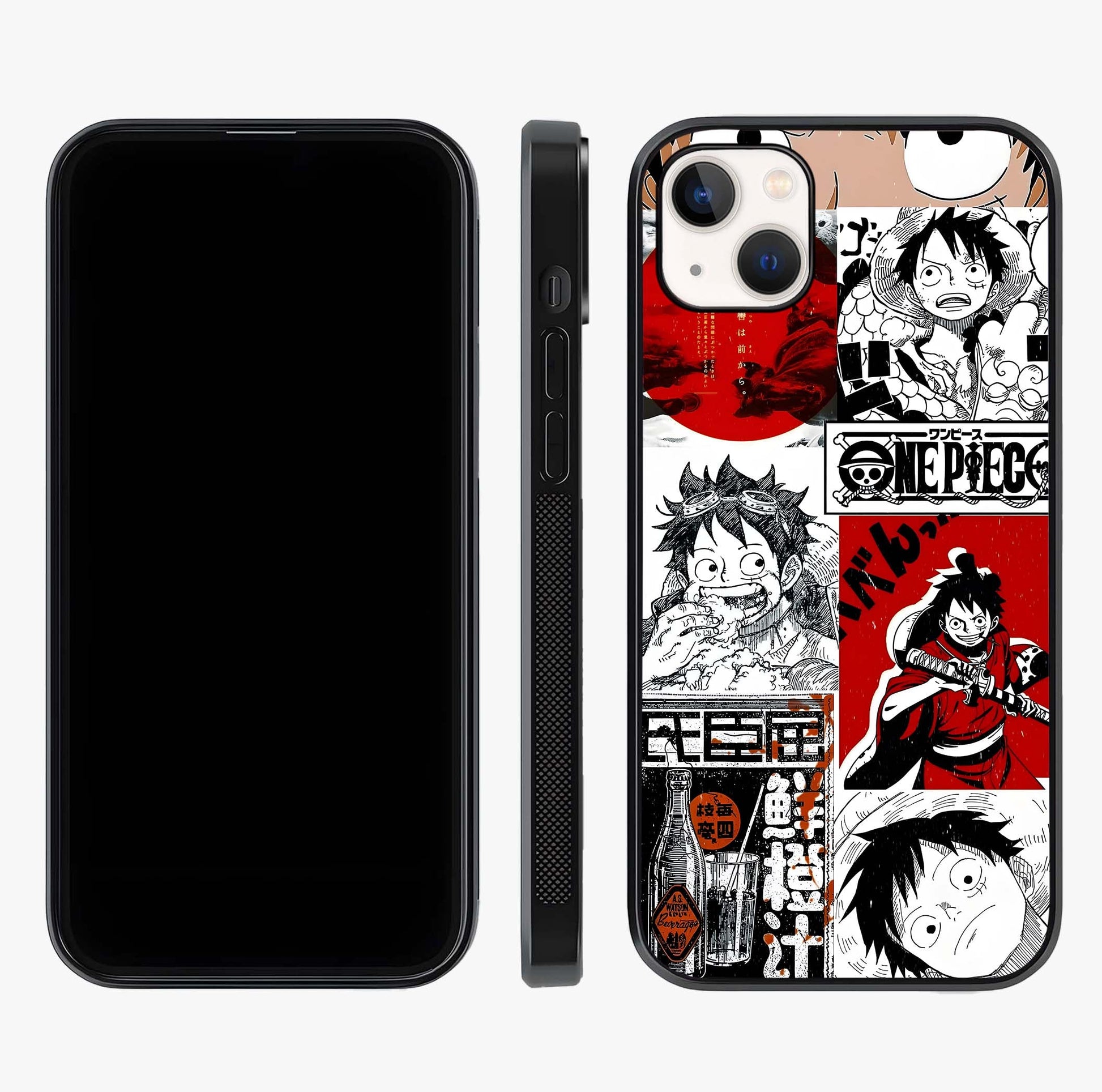 Strawhat Chaos Panels Glass Case displayed upright for full design visibility and premium finish.