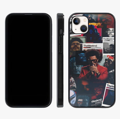 The Weeknd Glass Case displayed upright for full design visibility and premium finish.