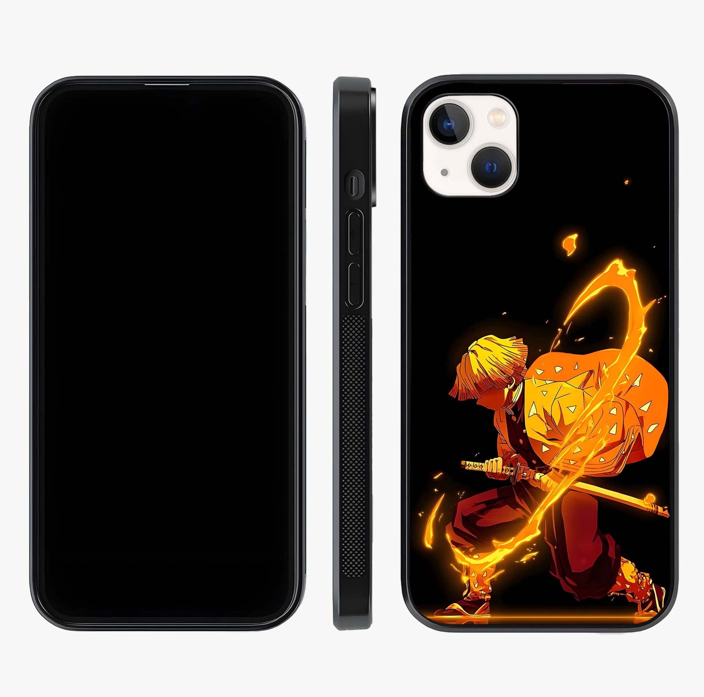 Thunder Flame Execution Glass Case displayed upright for full design visibility and premium finish.