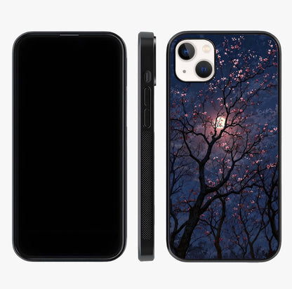 Twilight Sakura Serenade Glass Case displayed upright for full design visibility and premium finish.