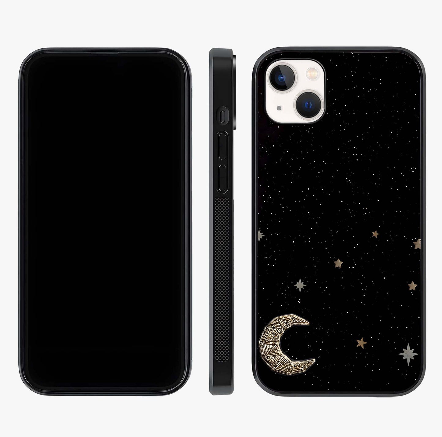 Twinkle Star With Half Moon Glass Case displayed upright for full design visibility and premium finish.