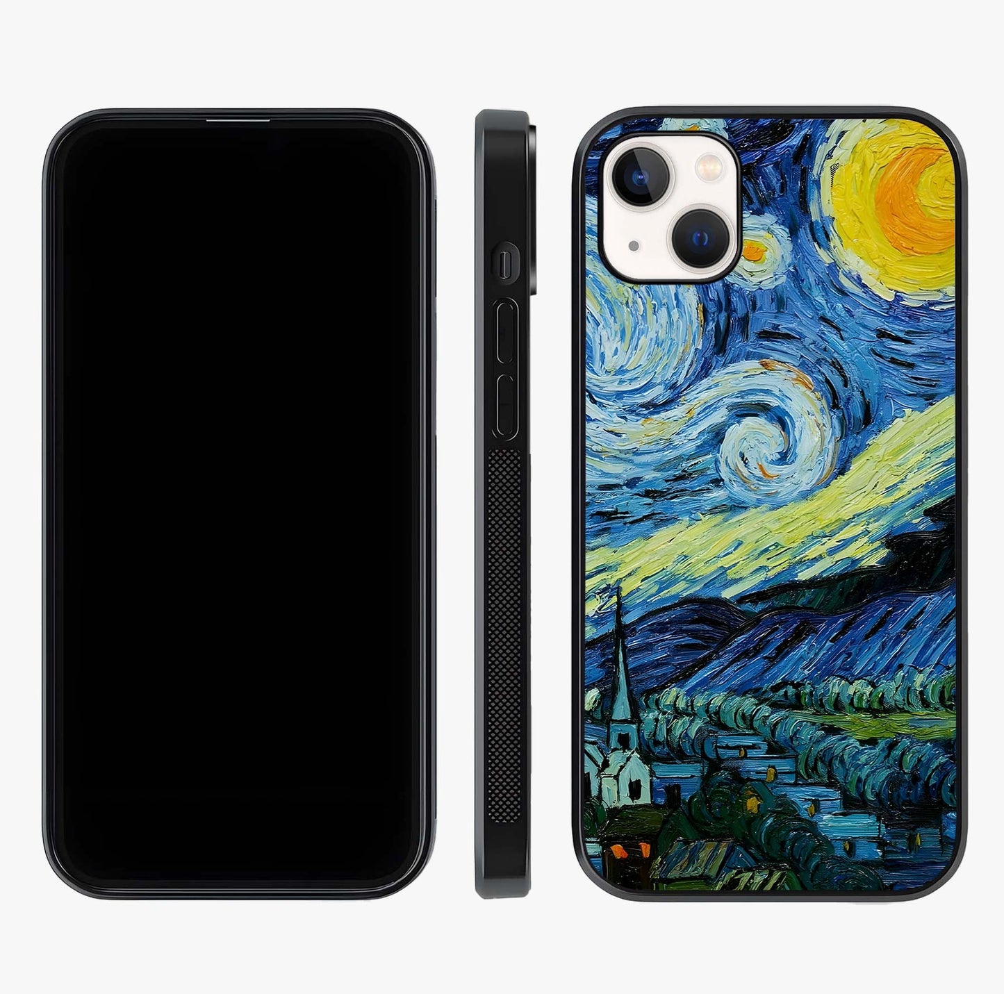 Van Gogh Art Glass Case displayed upright for full design visibility and premium finish.