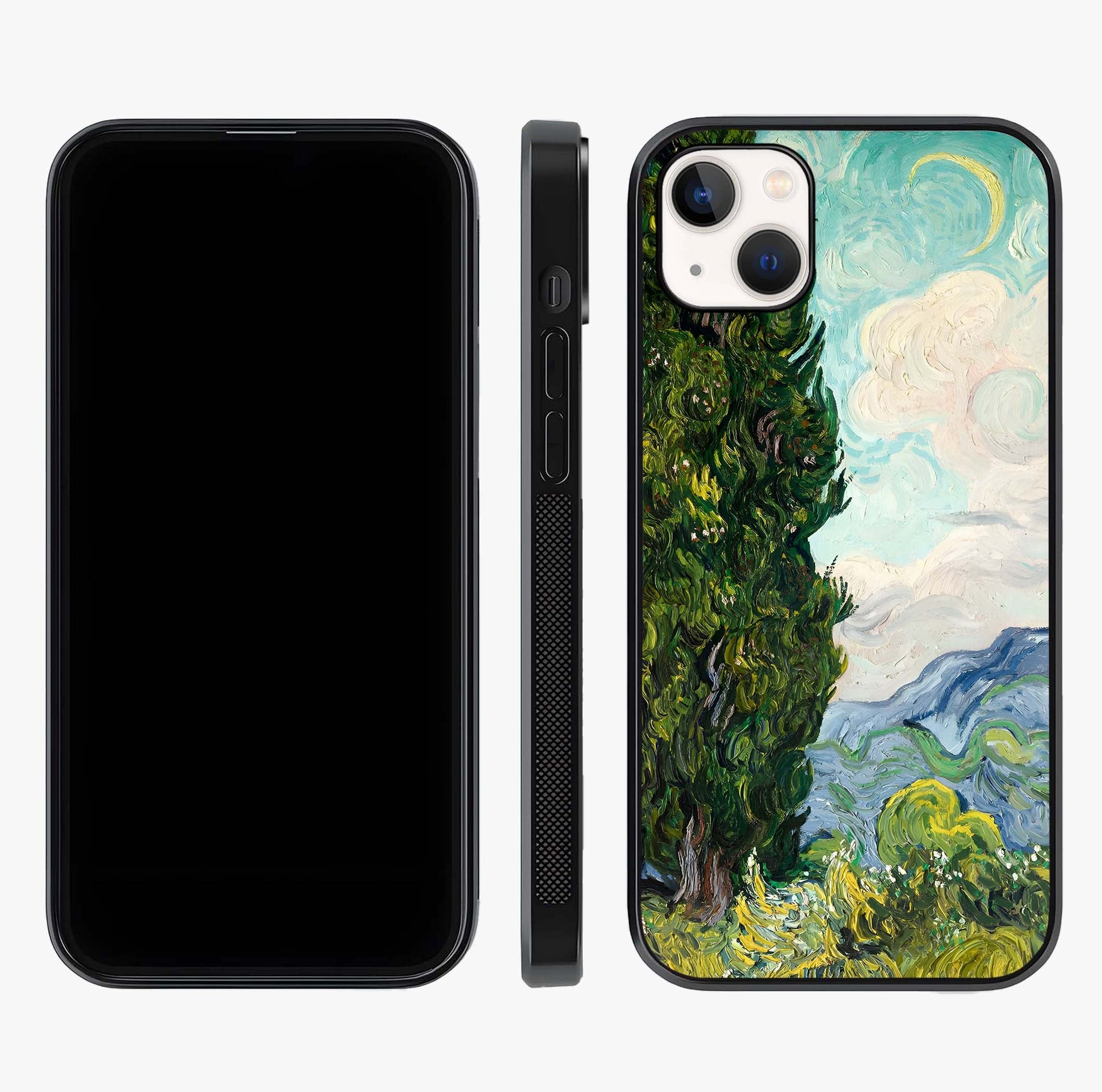 Van Gogh Vintage Art Glass Case displayed upright for full design visibility and premium finish.
