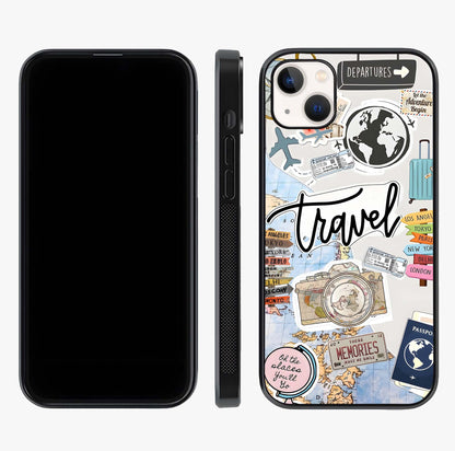 Wanderlust Journal Glass Case displayed upright for full design visibility and premium finish.