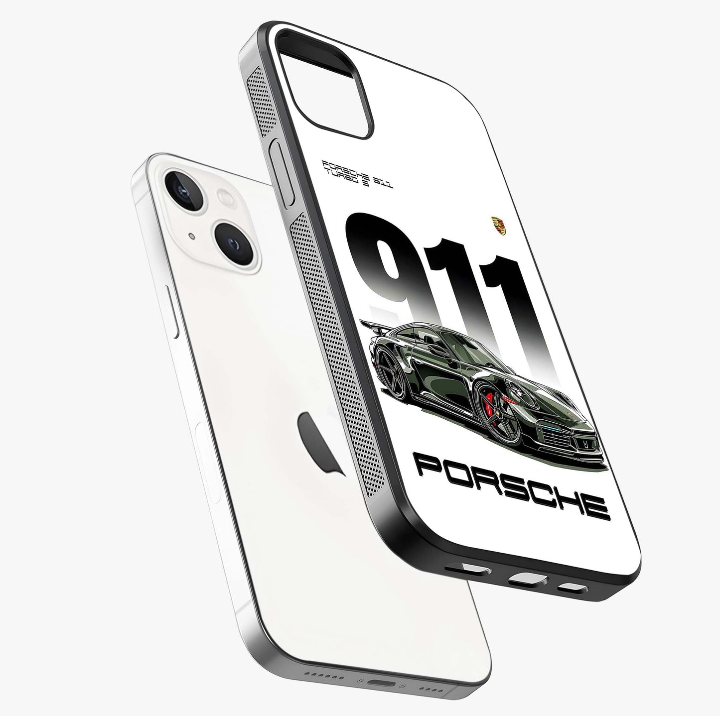 911 Turbo Dominance Glass Case laid diagonally highlighting side profile, edges and glossy glass shine.