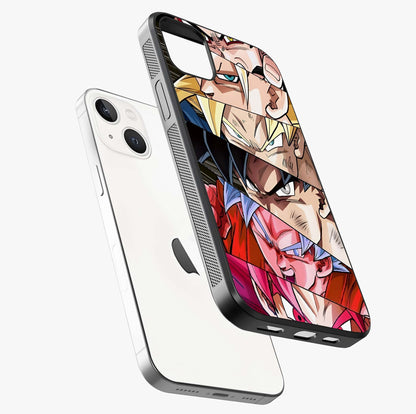 Anime Character Glass Case laid diagonally highlighting side profile, edges and glossy glass shine.