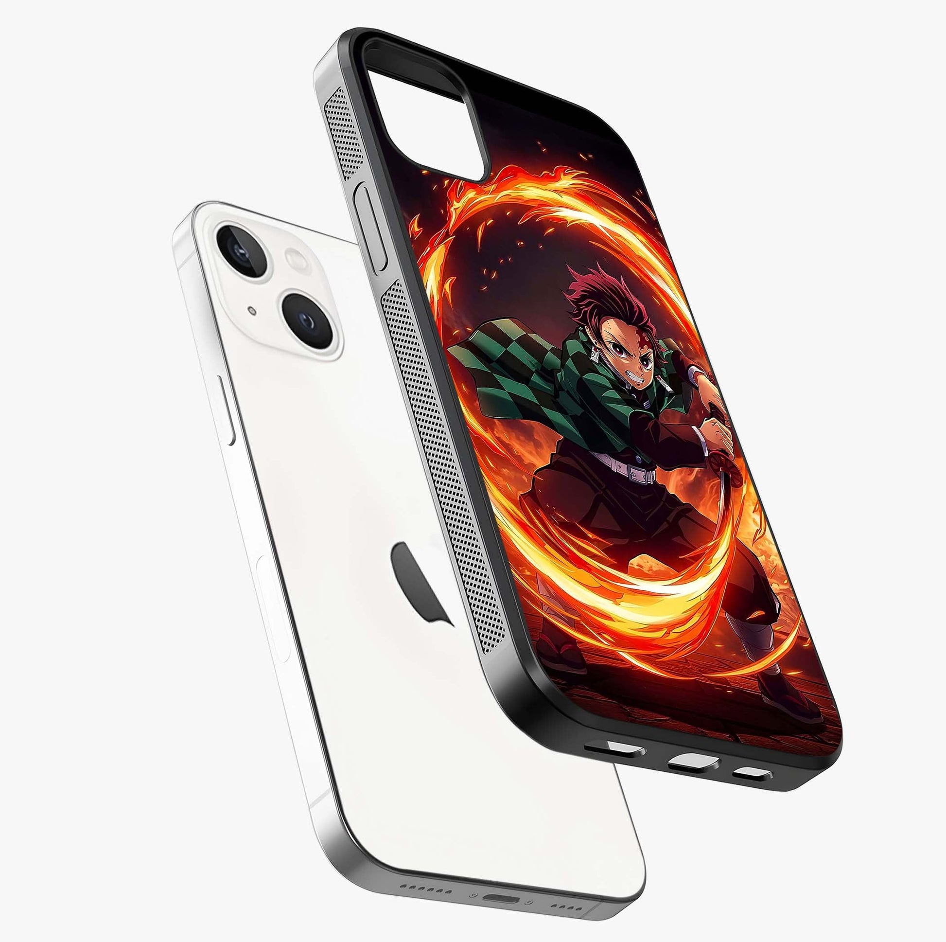 Blazing Sword Resolve Glass Case laid diagonally highlighting side profile, edges and glossy glass shine.