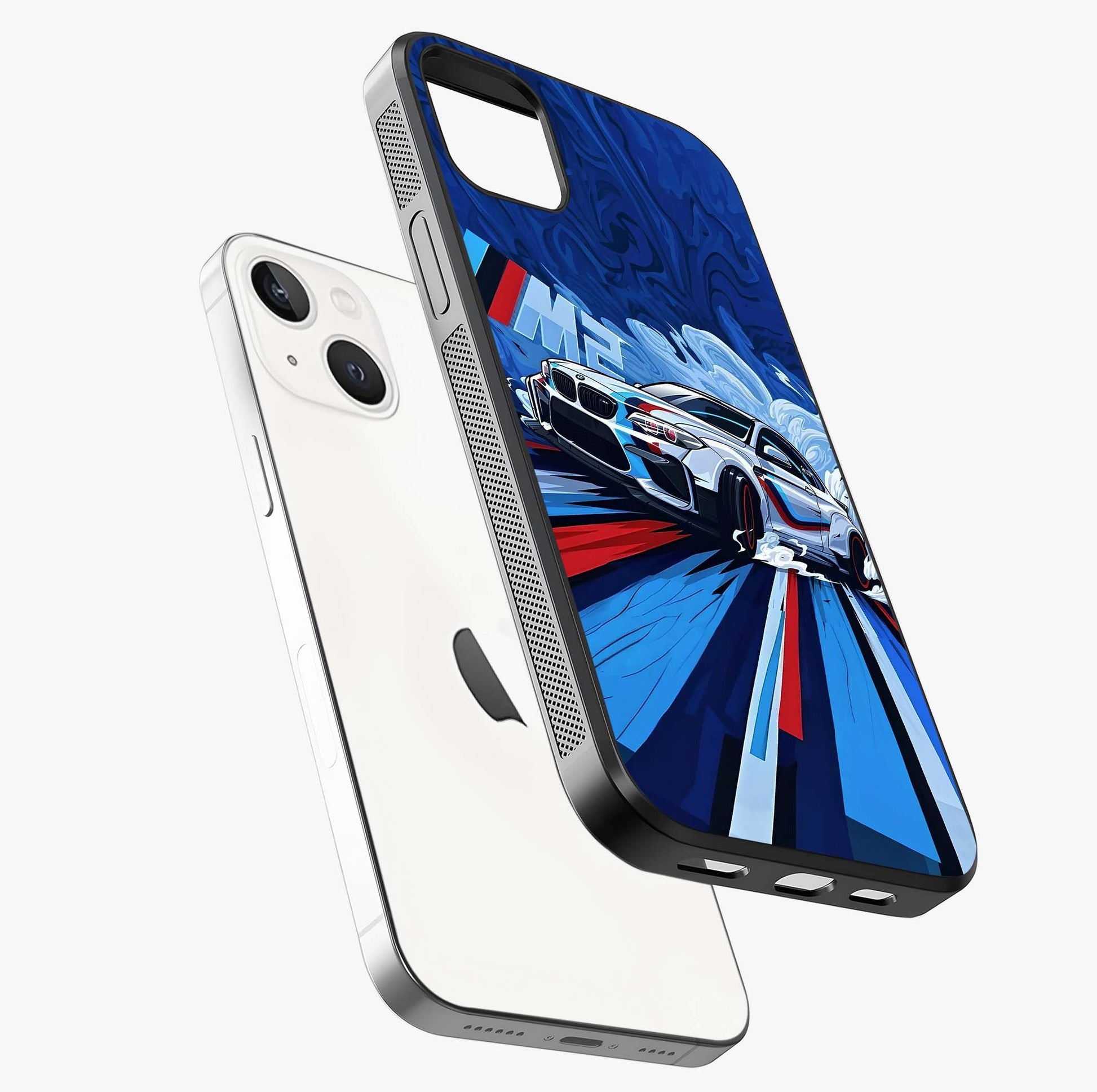 Drift Power Rush Glass Case laid diagonally highlighting side profile, edges and glossy glass shine.