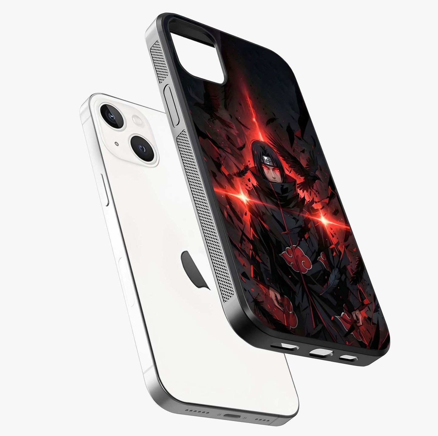 Focused Blade Discipline Glass Case laid diagonally highlighting side profile, edges and glossy glass shine.