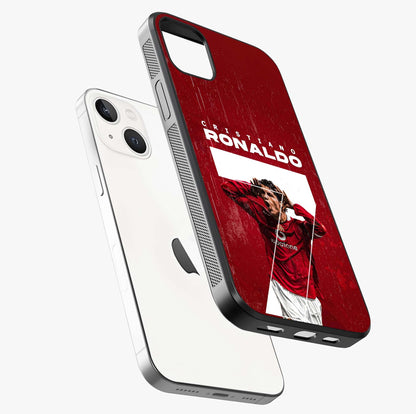 Goal Celebration Legacy Glass Case laid diagonally highlighting side profile, edges and glossy glass shine.