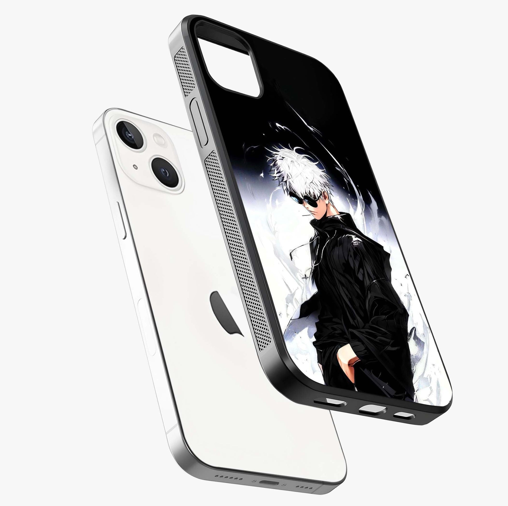 Limitless Shadow King Glass Case laid diagonally highlighting side profile, edges and glossy glass shine.