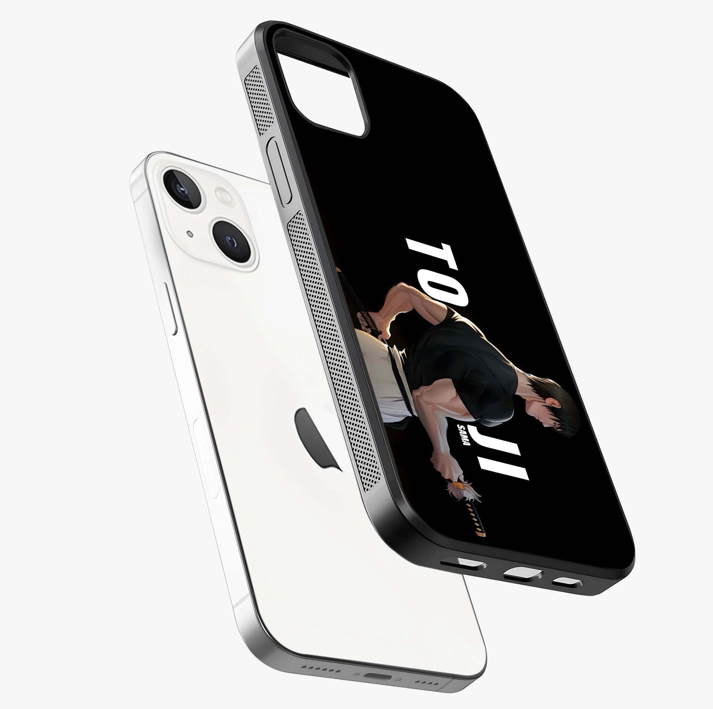 Midnight Blade Resolve Glass Case laid diagonally highlighting side profile, edges and glossy glass shine.