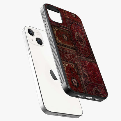 Persian Velvet Tale Glass Case laid diagonally highlighting side profile, edges and glossy glass shine.