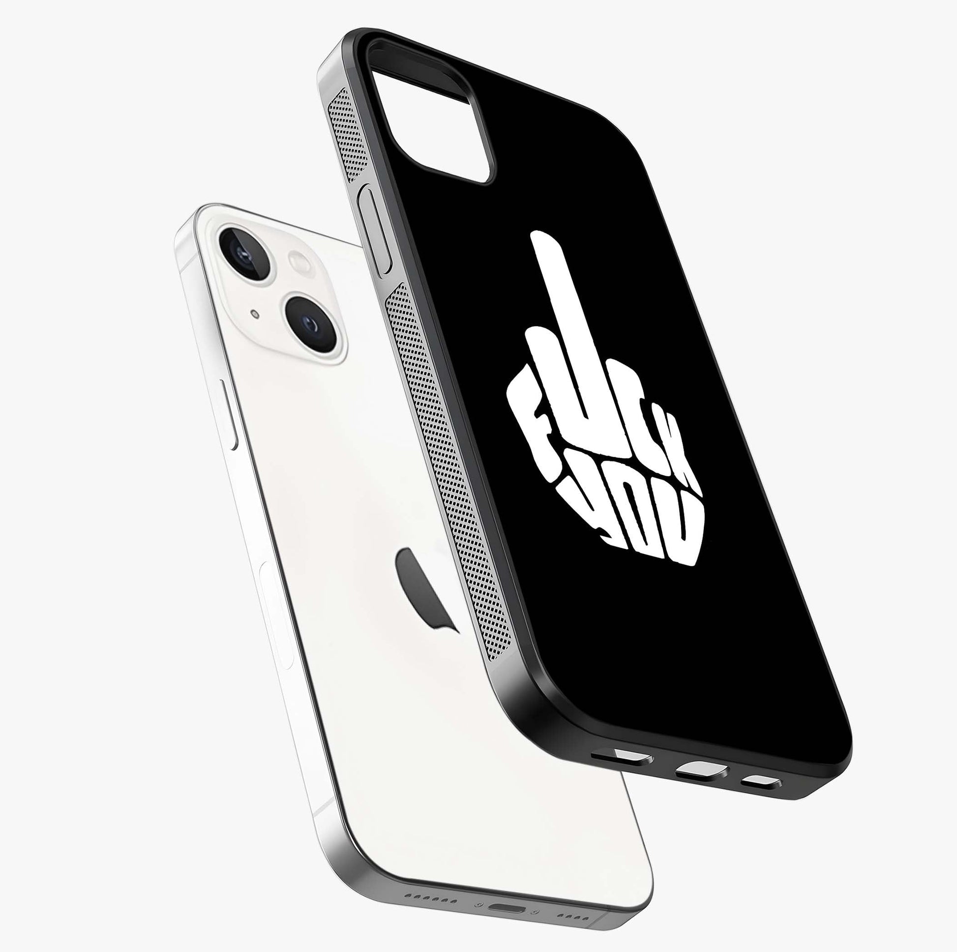 Rebel Mode On Glass Case laid diagonally highlighting side profile, edges and glossy glass shine.