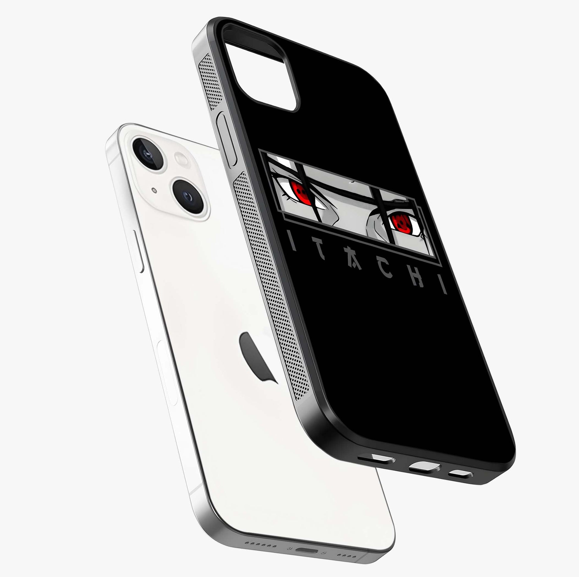 Scarlet Gaze Dominance Glass Case laid diagonally highlighting side profile, edges and glossy glass shine.