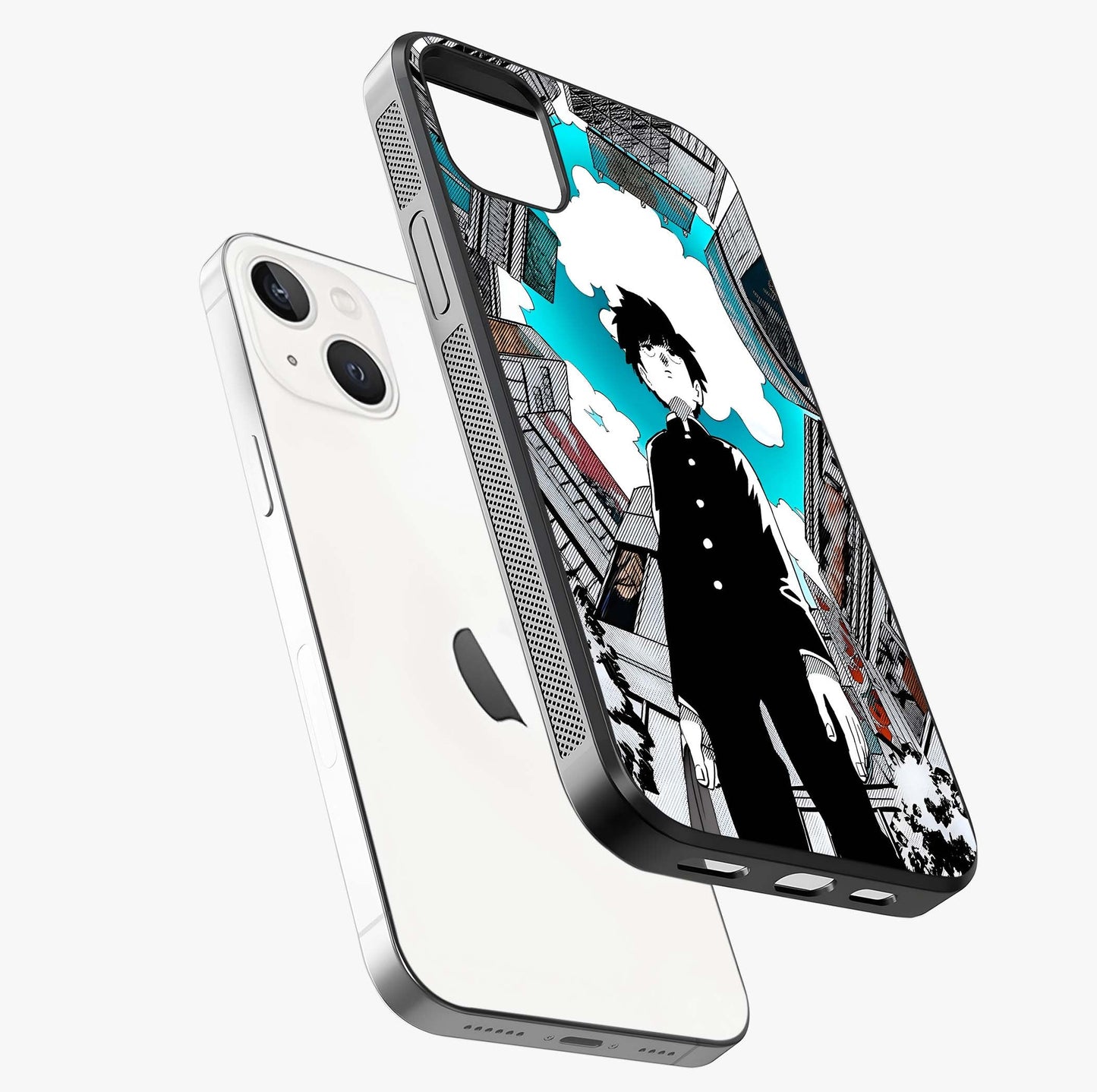 Silent Psychic Awakening Glass Case laid diagonally highlighting side profile, edges and glossy glass shine.