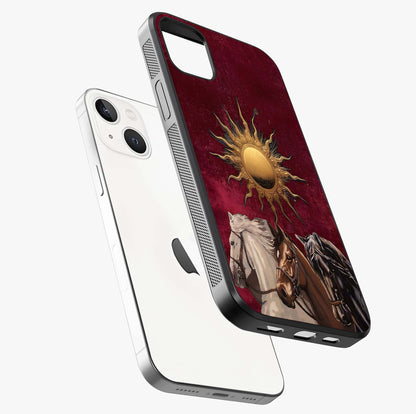 Solar Riders Glass Case laid diagonally highlighting side profile, edges and glossy glass shine.