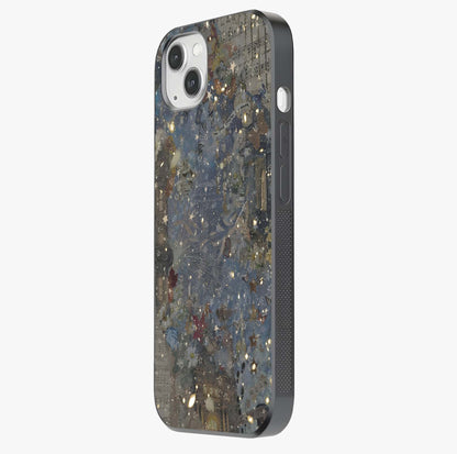Aesthetic Astrolophia Glass Case photographed in natural light showing reflective finish and design depth.