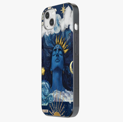 Aesthetic Lord Shiva Glass Case photographed in natural light showing reflective finish and design depth.