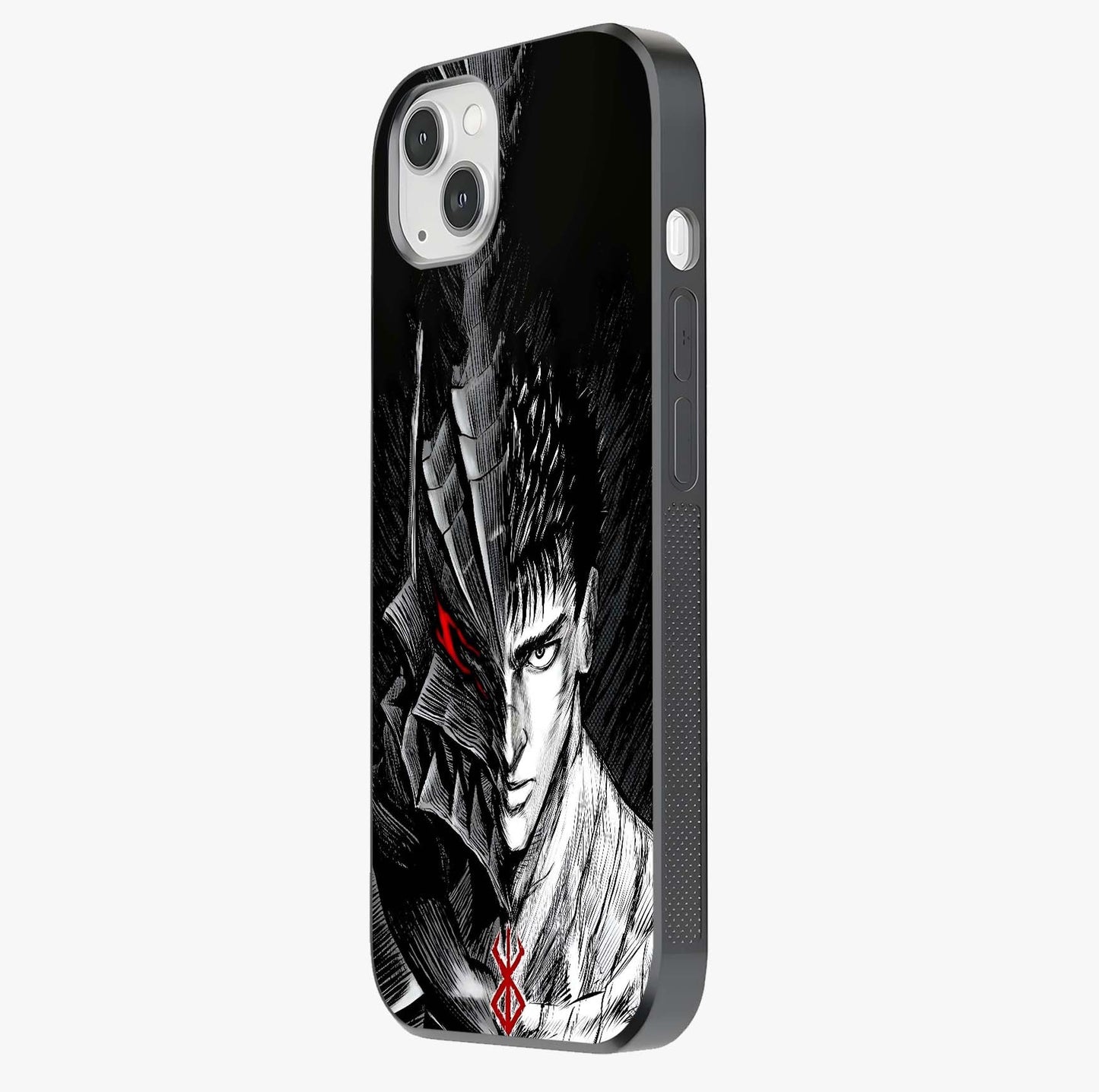 Berserker Blood Oath Glass Case photographed in natural light showing reflective finish and design depth.