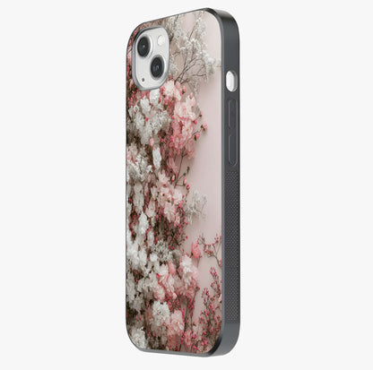 Blush Blossom Cloud Glass Case photographed in natural light showing reflective finish and design depth.