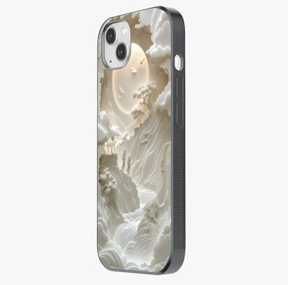 Celestial Origami Glass Case photographed in natural light showing reflective finish and design depth.