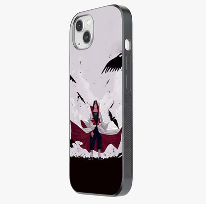 Crimson Crow Ascension Glass Case photographed in natural light showing reflective finish and design depth.