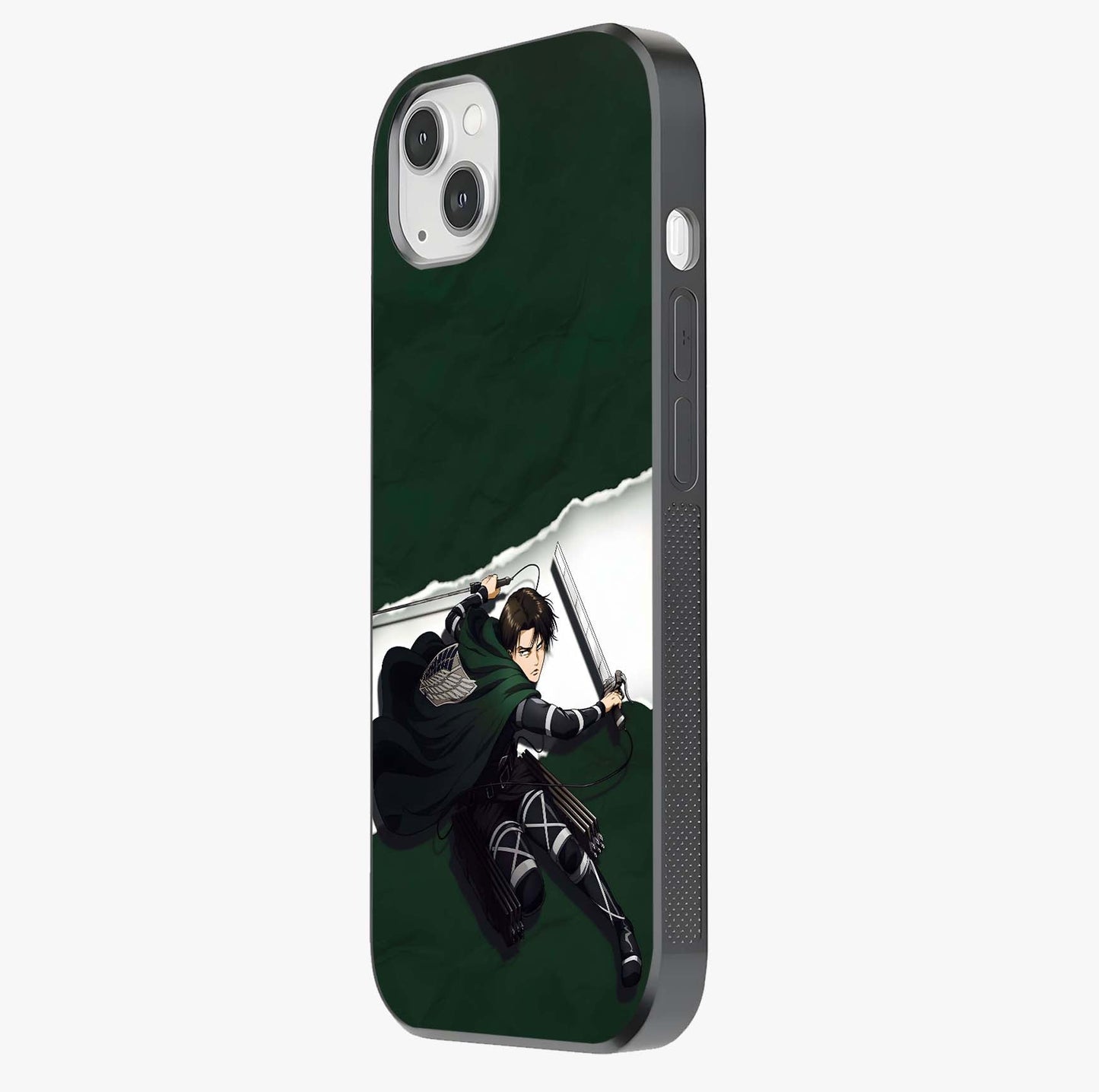 Emerald War Vanguard Glass Case photographed in natural light showing reflective finish and design depth.