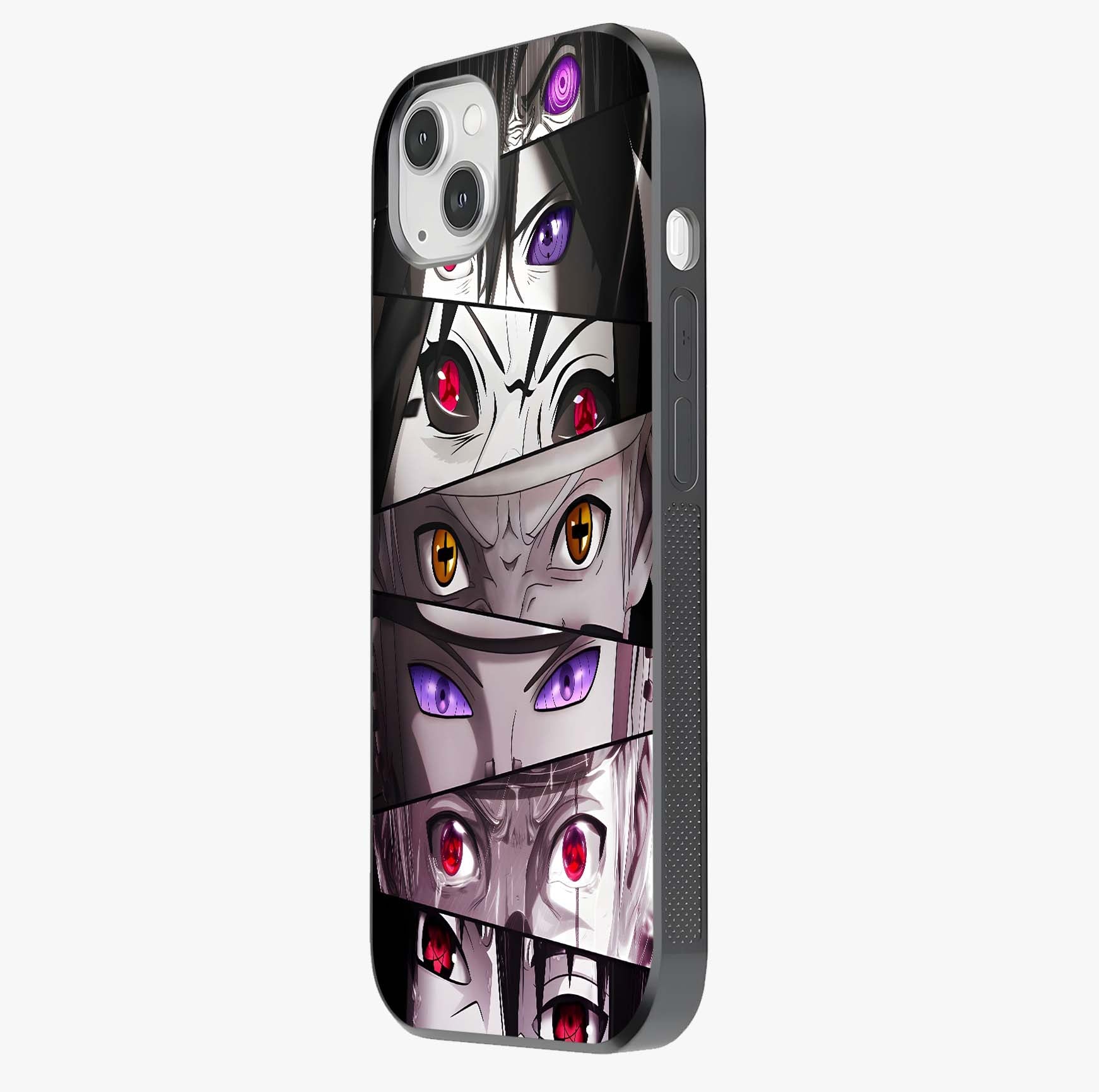 Eyes Of Destiny Glass Case photographed in natural light showing reflective finish and design depth.