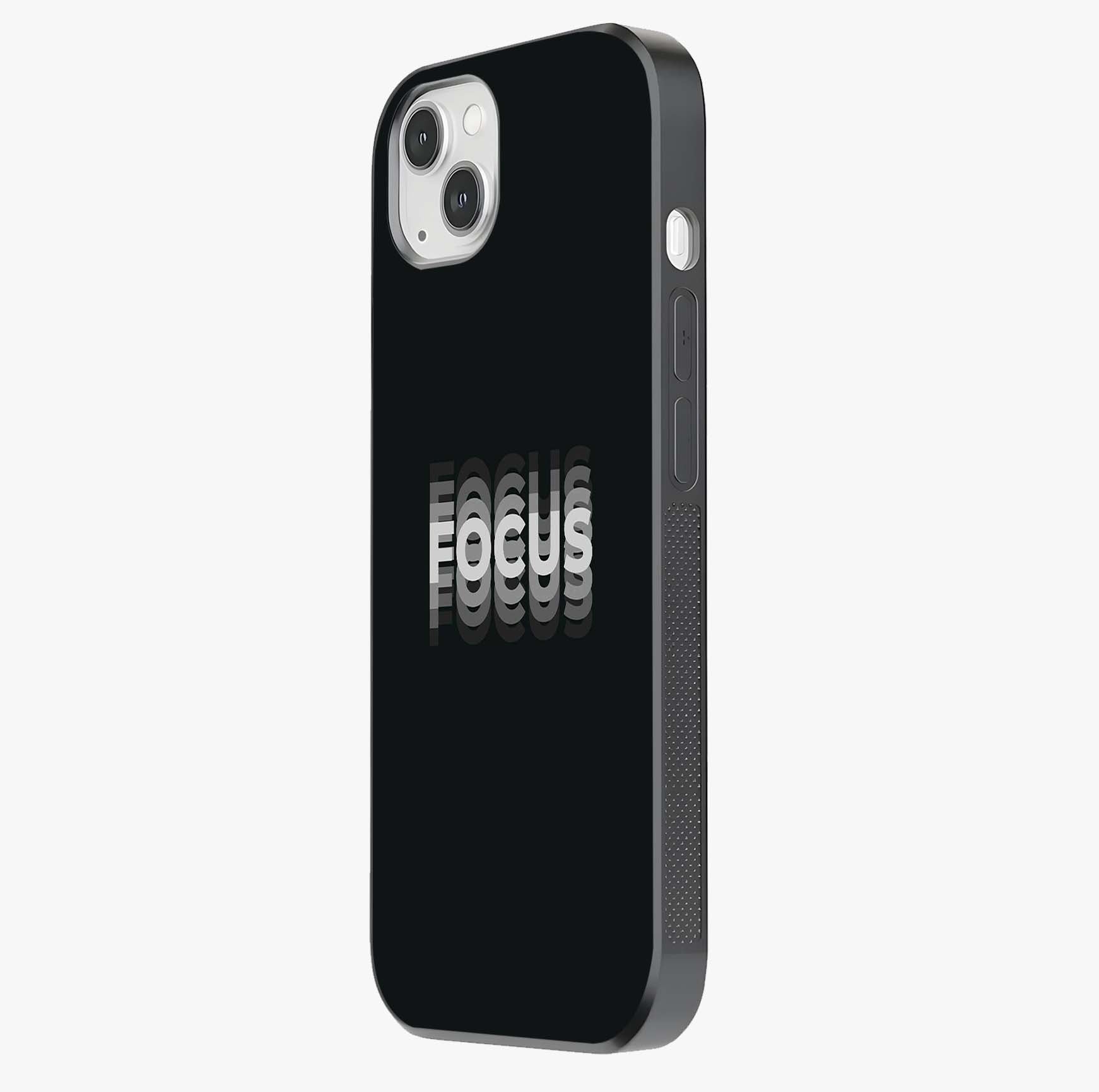 Focus Mode On Glass Case photographed in natural light showing reflective finish and design depth.