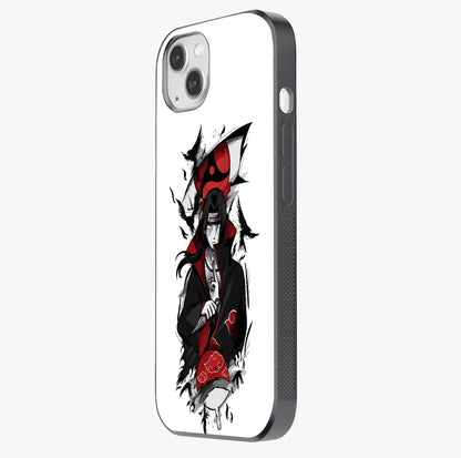 Itachi Sharingan Glass Case photographed in natural light showing reflective finish and design depth.