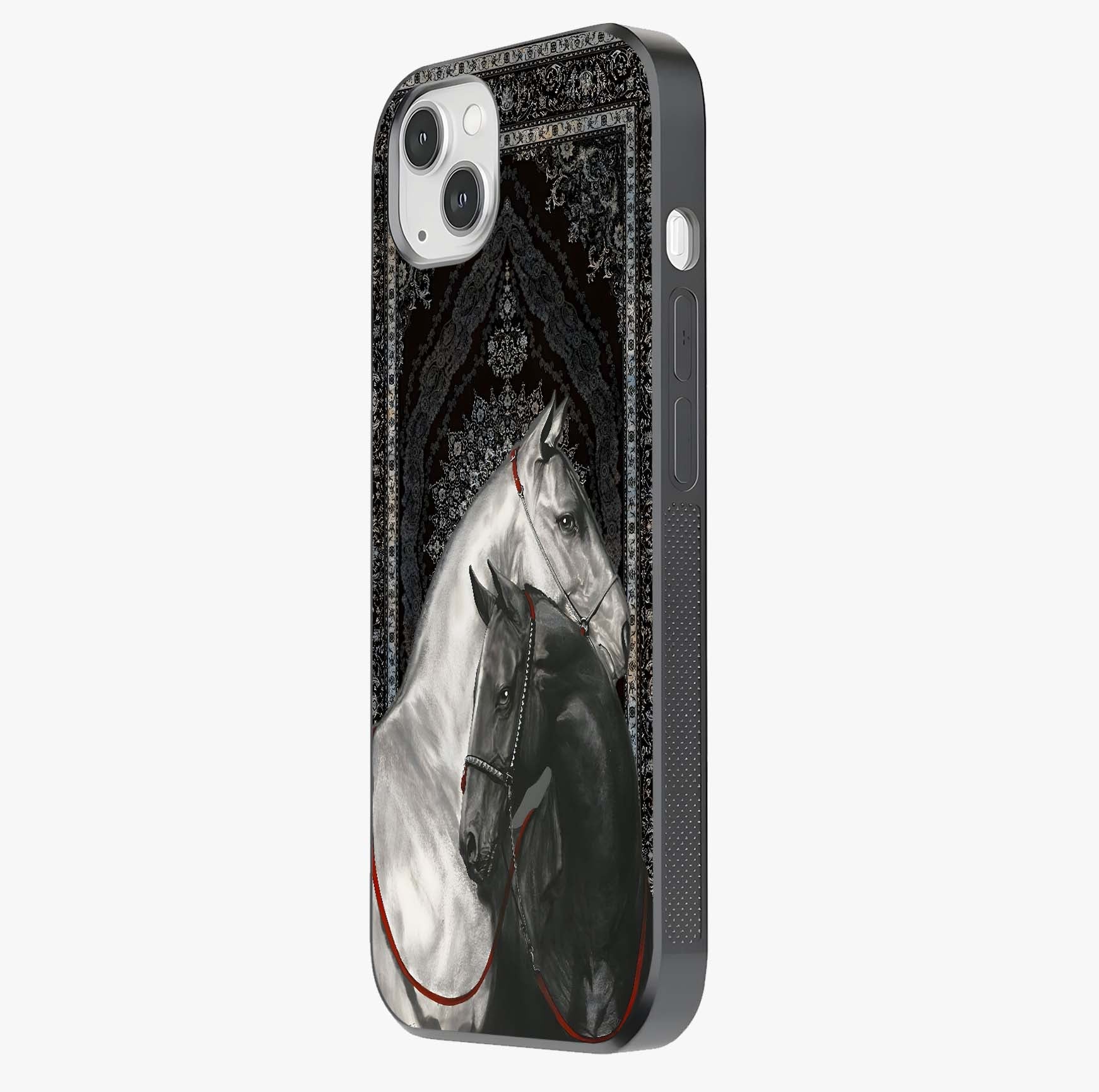 Majestic Ride Legacy Glass Case photographed in natural light showing reflective finish and design depth.