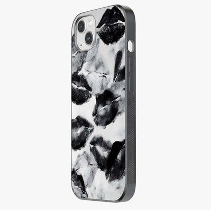 Midnight Kiss Marks Glass Case photographed in natural light showing reflective finish and design depth.