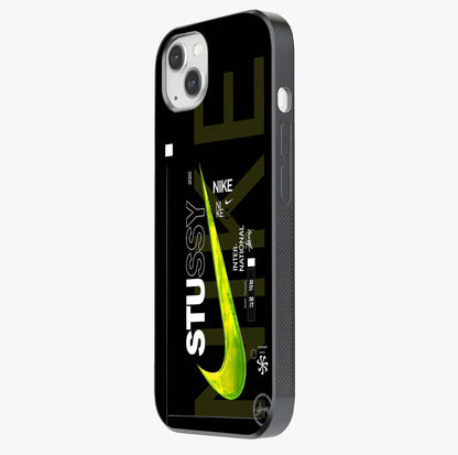 Neon Street Edition Glass Case photographed in natural light showing reflective finish and design depth.
