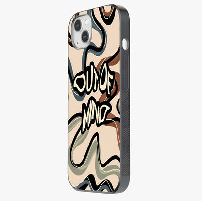 Out Of Mind Glass Case photographed in natural light showing reflective finish and design depth.