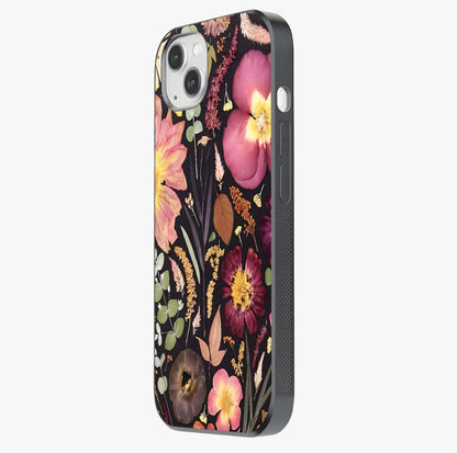 Petal Dream Tapestry Glass Case photographed in natural light showing reflective finish and design depth.