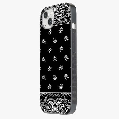 Retro Rebel Threads Glass Case photographed in natural light showing reflective finish and design depth.