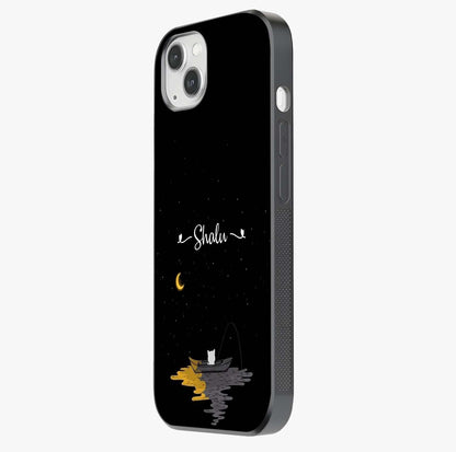 Silent Night Row Glass Case photographed in natural light showing reflective finish and design depth.