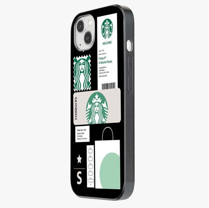 Starbucks Mocha Glass Case photographed in natural light showing reflective finish and design depth.