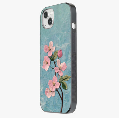 Threaded Blossom Breeze Glass Case photographed in natural light showing reflective finish and design depth.