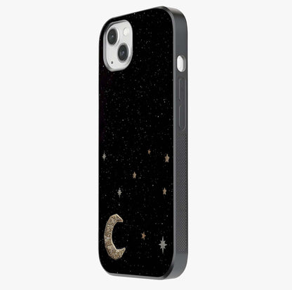 Twinkle Star With Half Moon Glass Case photographed in natural light showing reflective finish and design depth.
