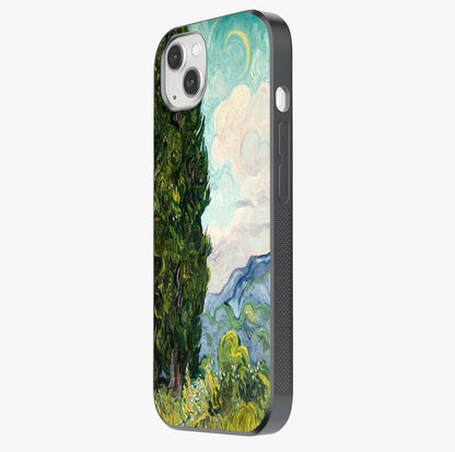 Van Gogh Vintage Art Glass Case photographed in natural light showing reflective finish and design depth.