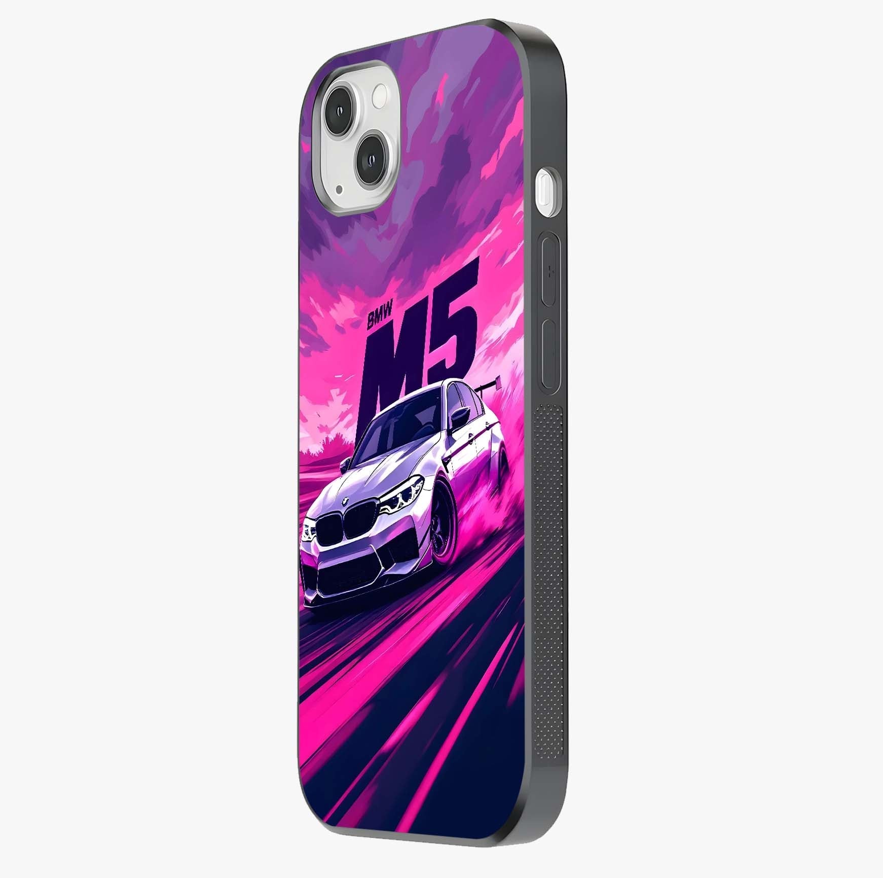 Velocity Drift Pulse Glass Case photographed in natural light showing reflective finish and design depth.
