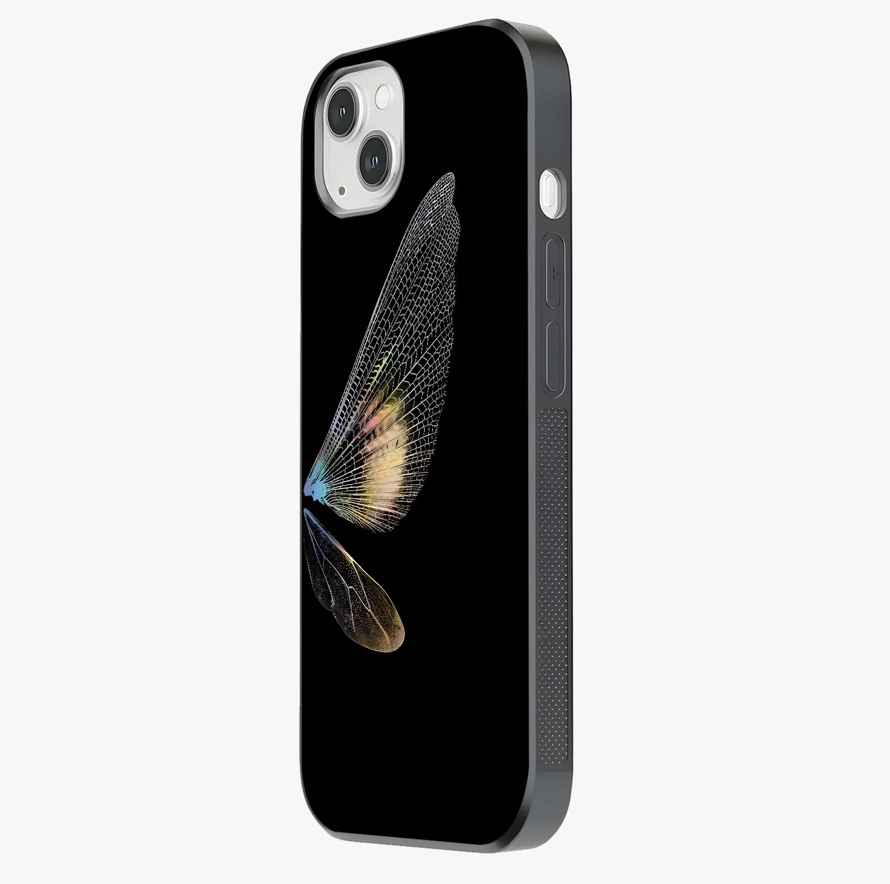 Whispers Of Wings Glass Case photographed in natural light showing reflective finish and design depth.